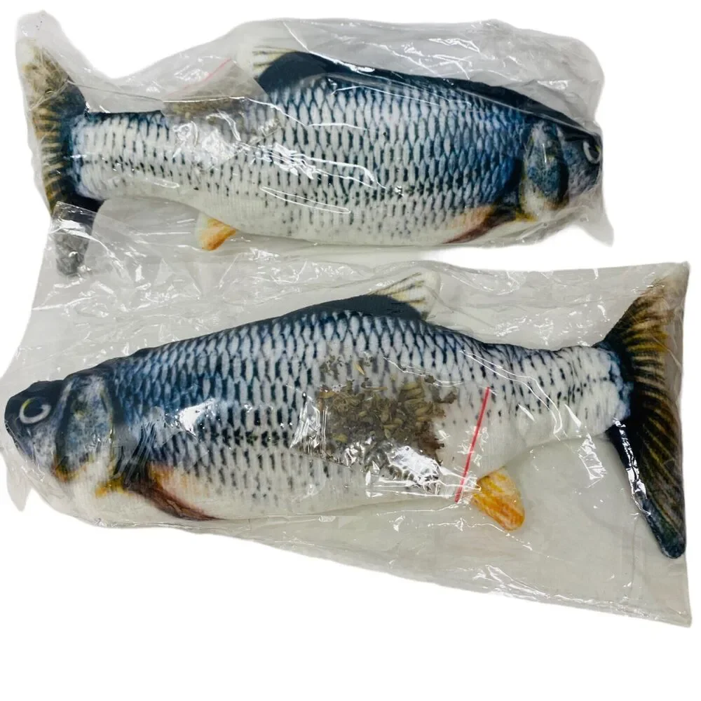 2X Floppy Moving Fish Cat Toy Realistic Interactive Dancing Wiggle Catnip